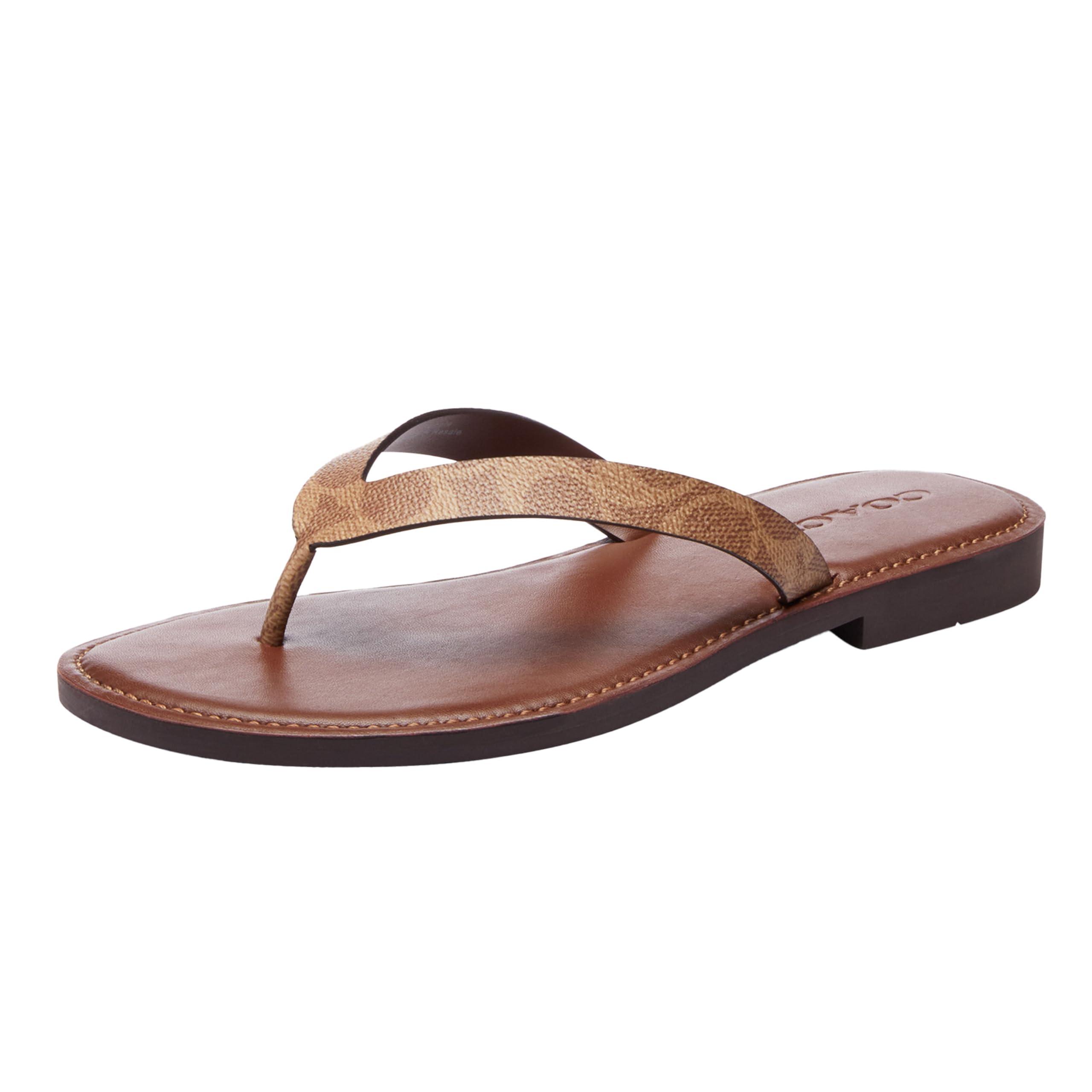 COACH Brianna Coated Canvas Flip Flop Brown B Lyst