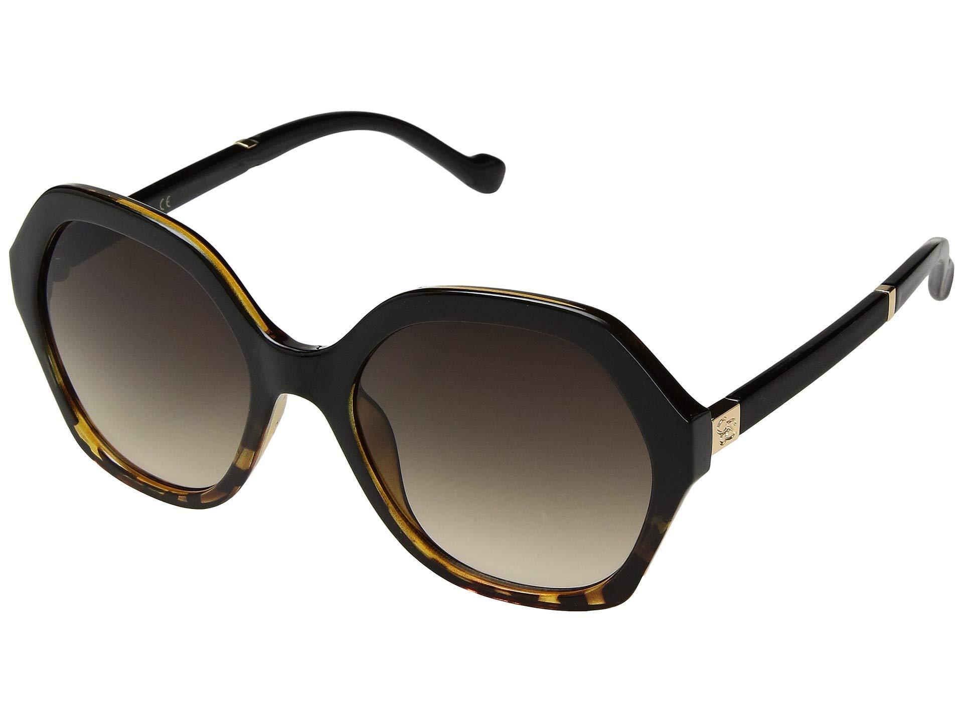 Jessica Simpson J5656 Oversized Sunglasses in Black & Tortoise (Black