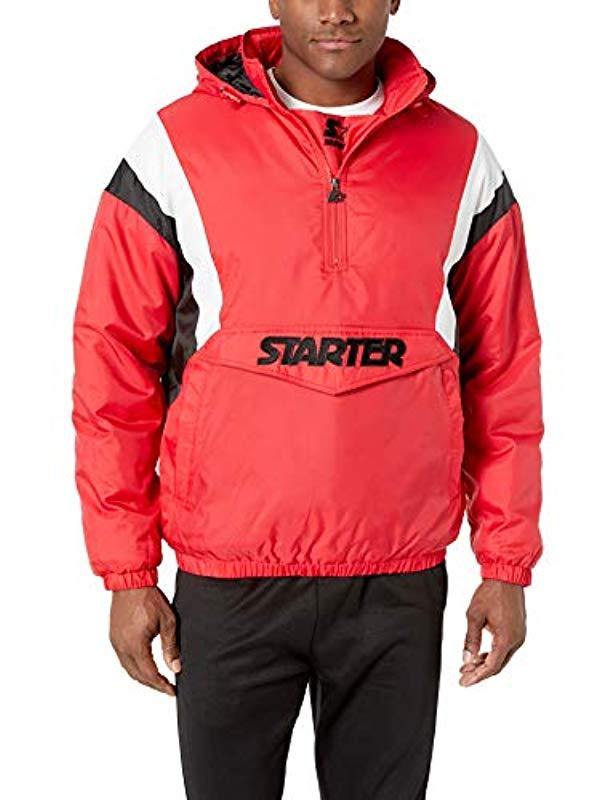 Starter Throwback Halfzip Pullover Jacket, Amazon Exclusive in Red for