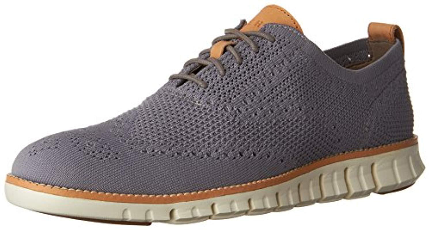 Cole Haan Synthetic Zerogrand Stitchlite Wingtip Oxford in Grey (Gray ...