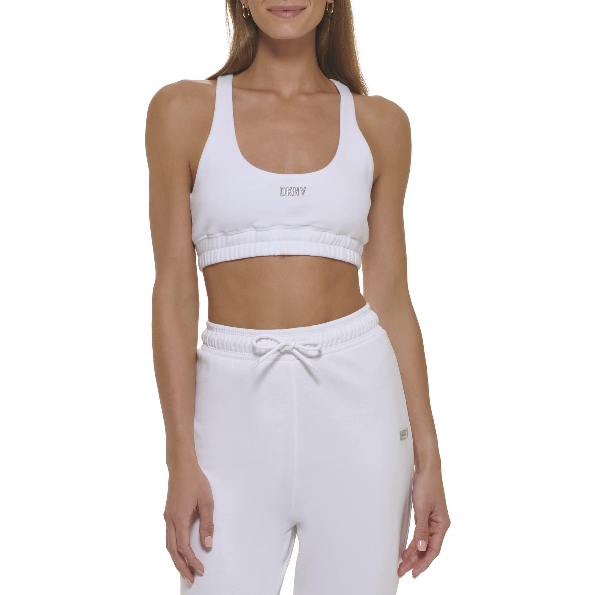 DKNY Sport Performance Support Yoga Running Bra in White