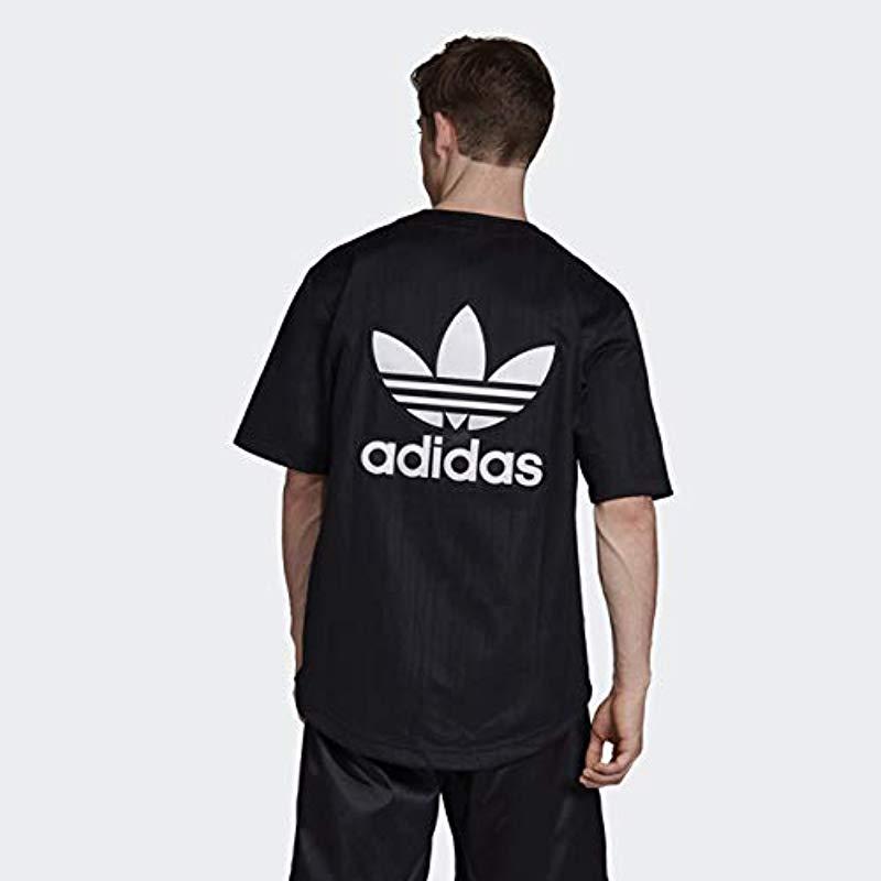 adidas Originals Baseball Jersey in Black for Men - Lyst