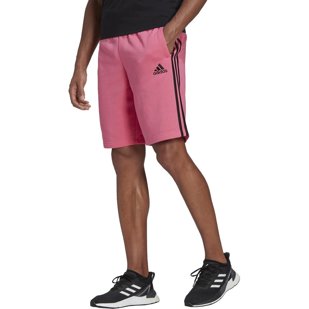 red adidas fleece shorts