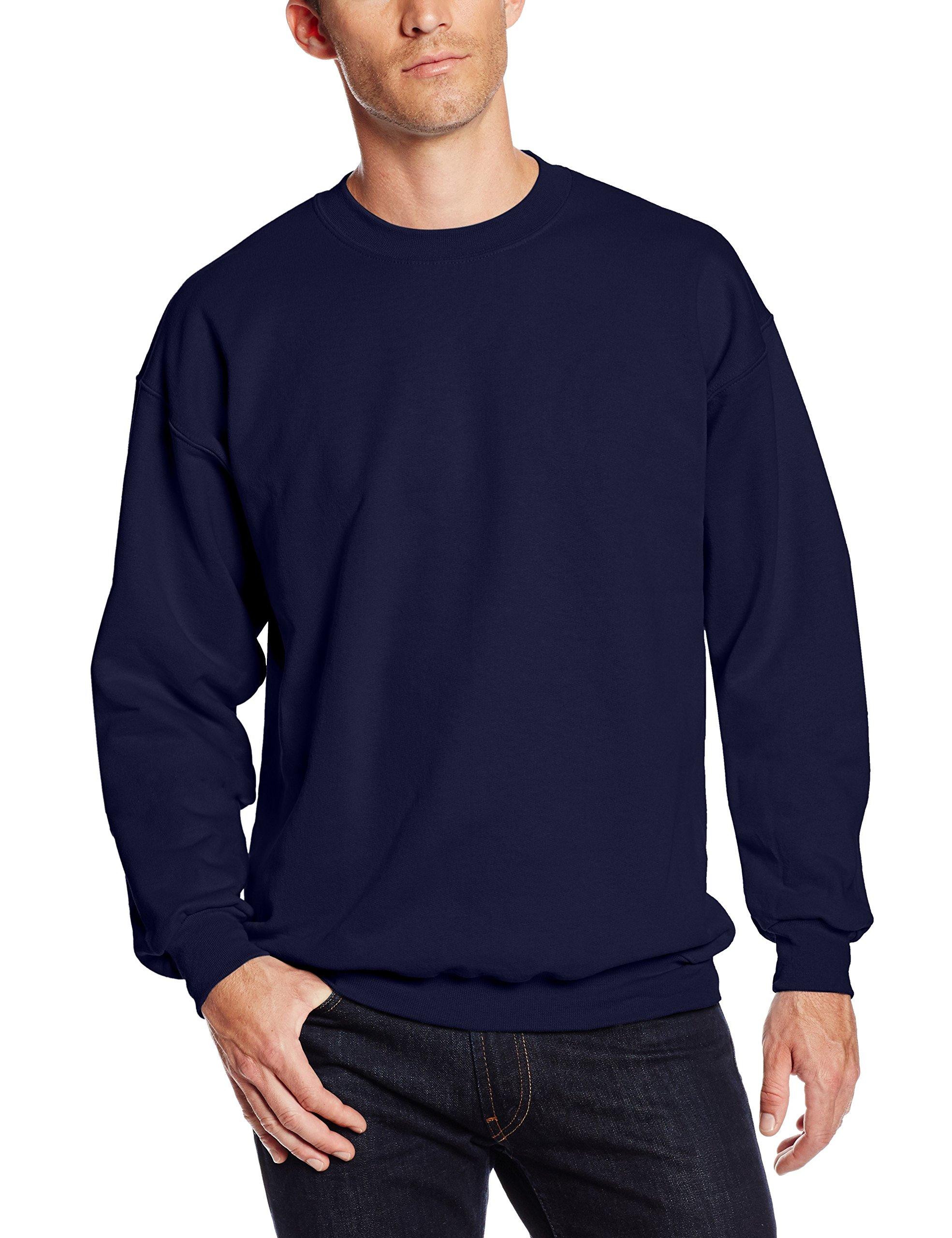 Hanes Cotton Ultimate Heavyweight Fleece Sweatshirt in Navy (Blue) for ...