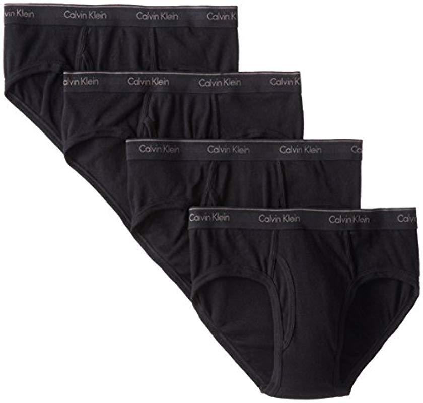 Calvin Klein Cotton Classic Low Rise Brief 4-pack U4183 in Black for Men