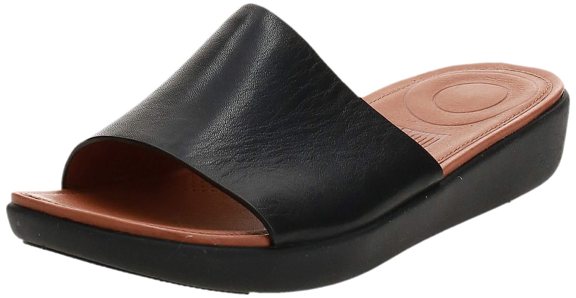 Fitflop Sola Leather Slide Sandal in Black | Lyst