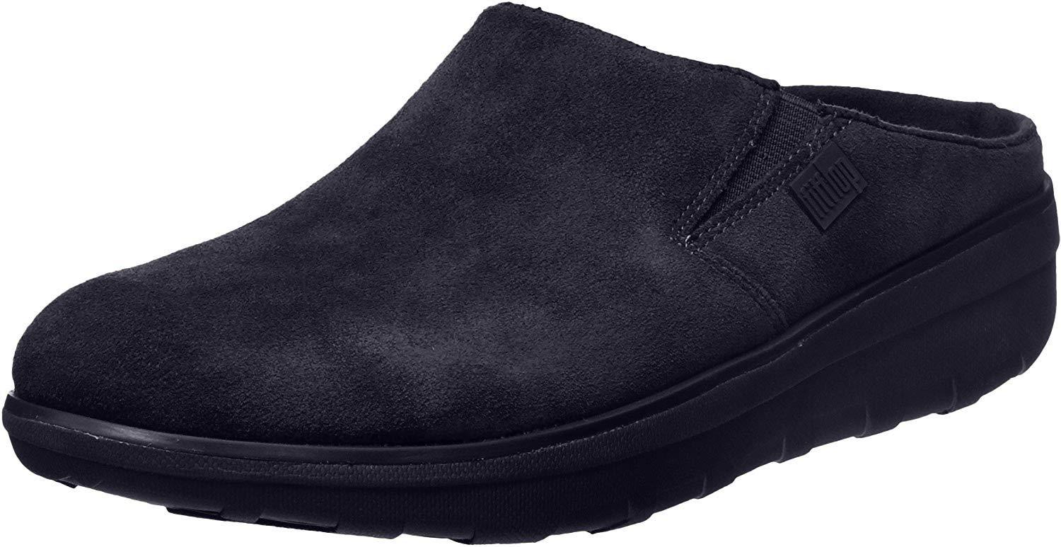 fitflop suede clogs