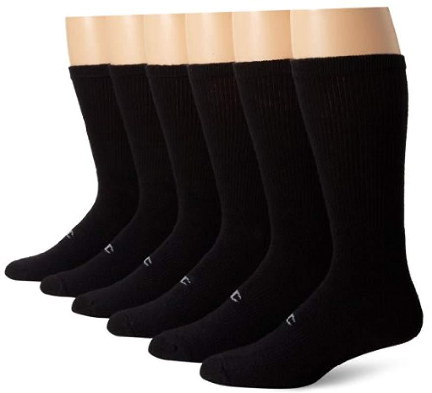 Lyst - Champion S Double Dry Perf Crew Socks Extended Sizes 6-pack ...