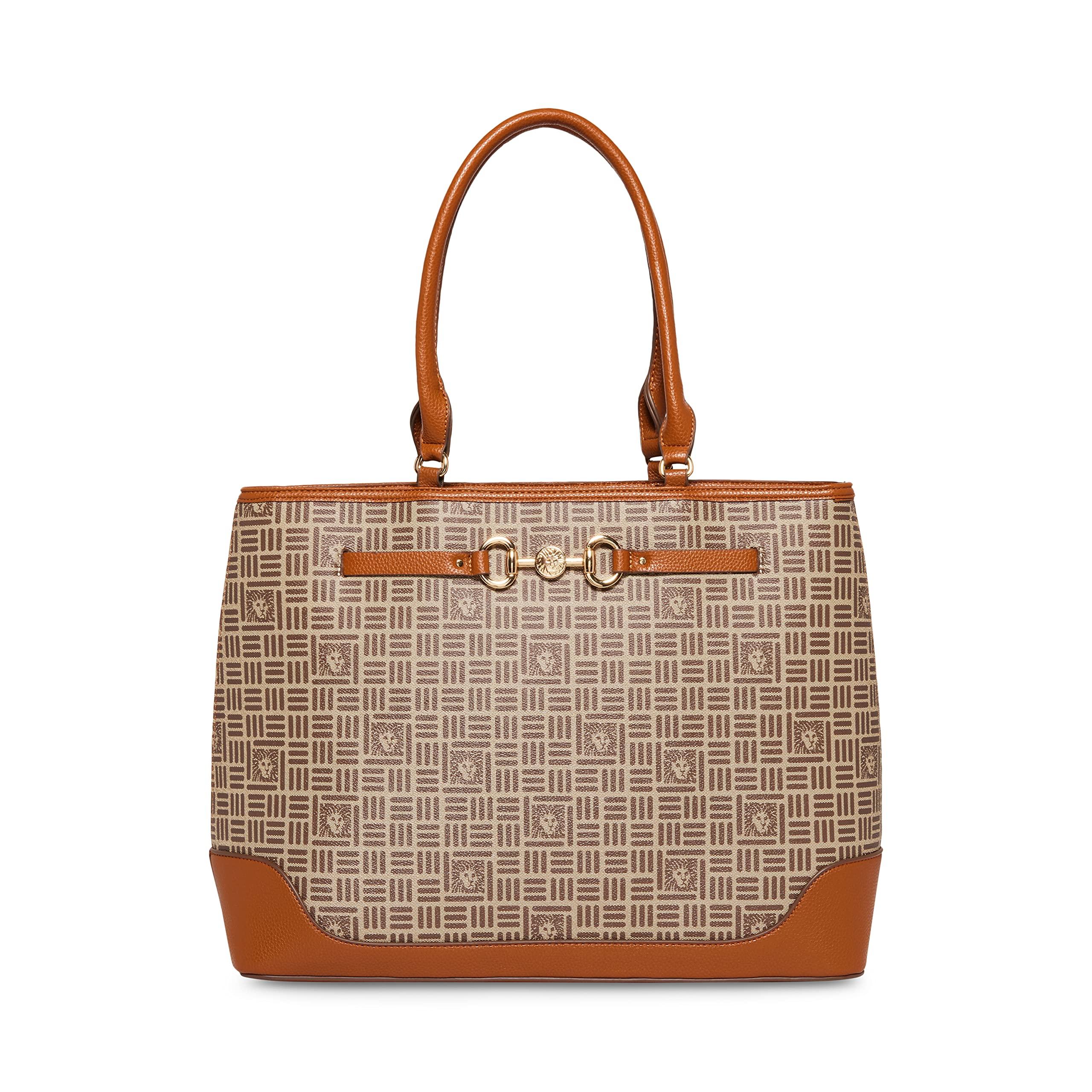 Anne Klein Large Horsebit Tote In Tile Lion Logo in Brown Lyst