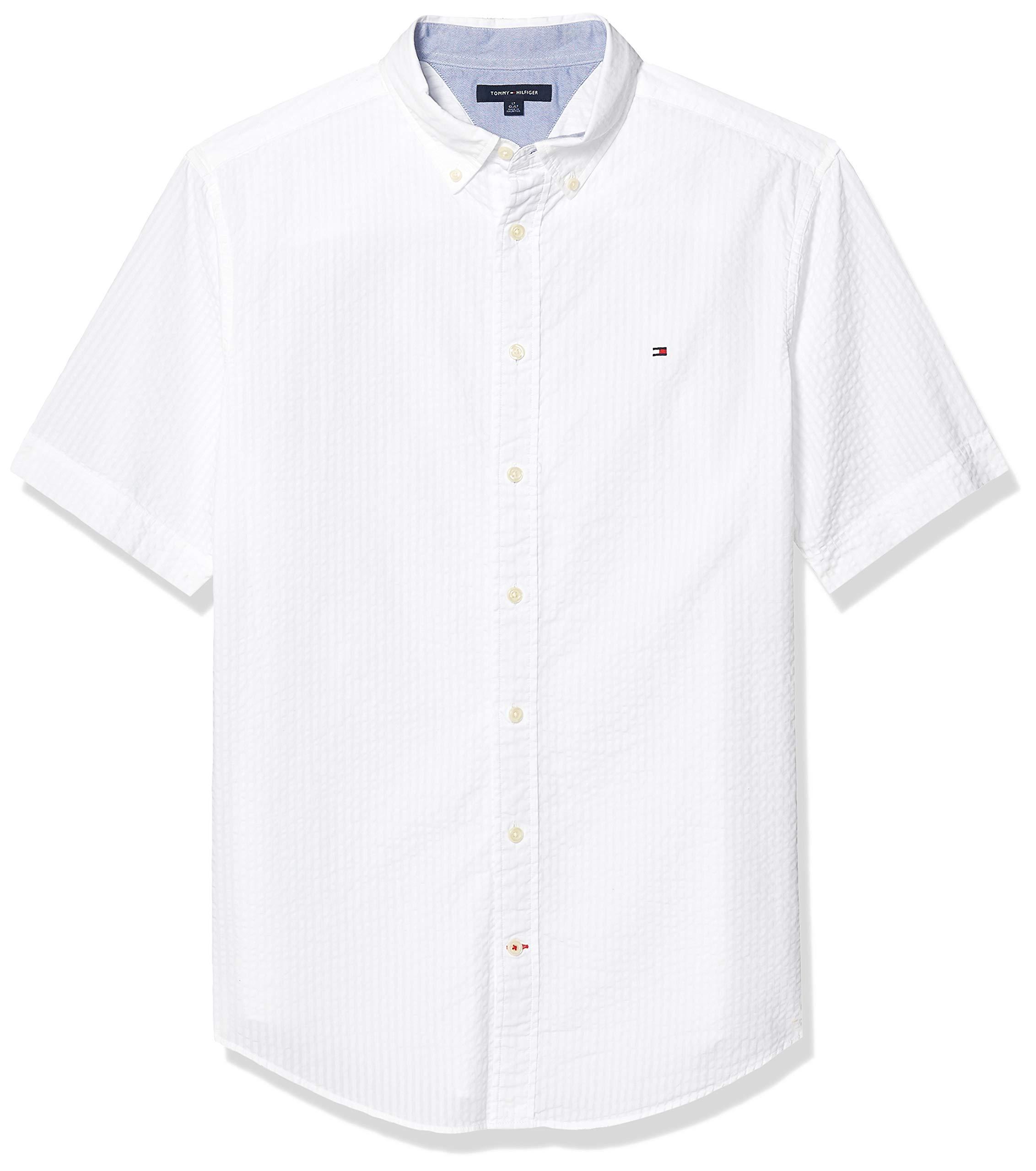 Tommy Hilfiger Size Big And Tall Button Down Short Sleeve Shirt Oxford