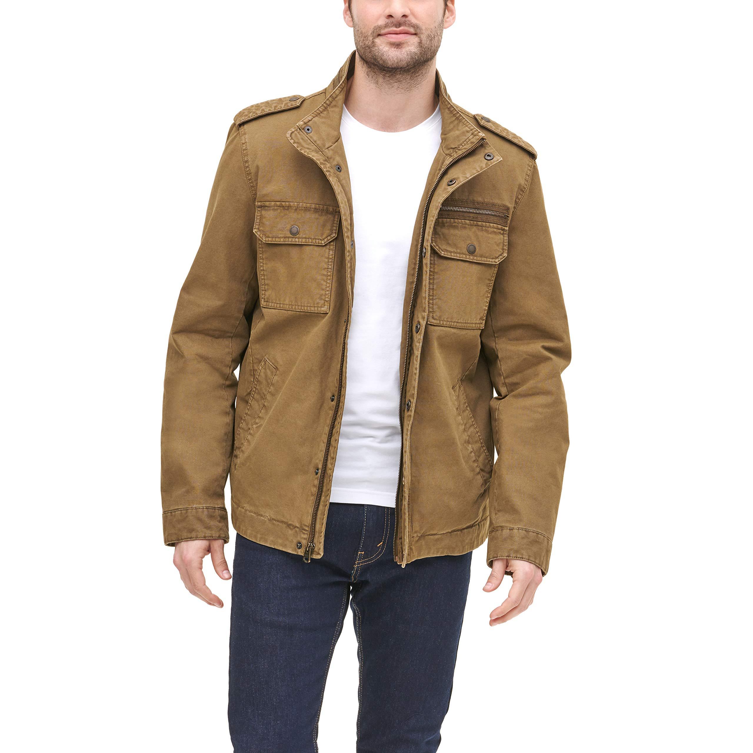 Levi/'s Mens Washed Cotton Two Pocket Sherpa Military Jacket