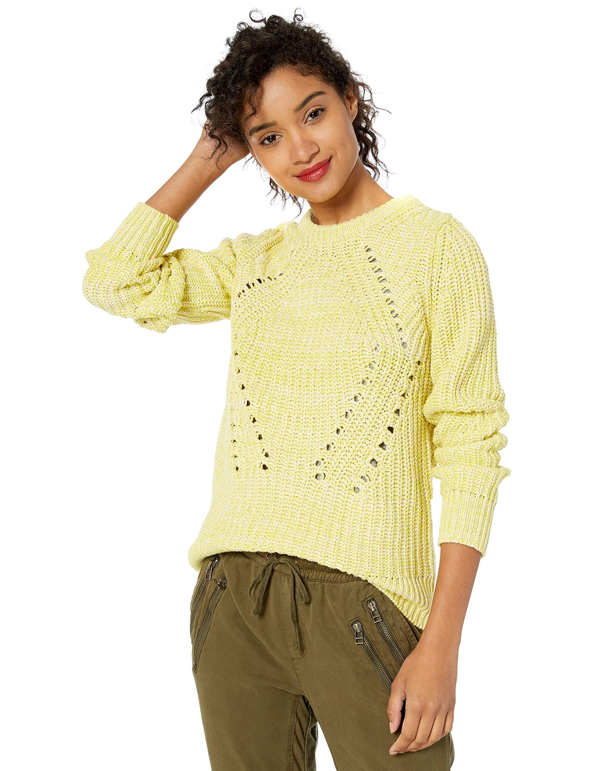 women's yellow crew neck sweater