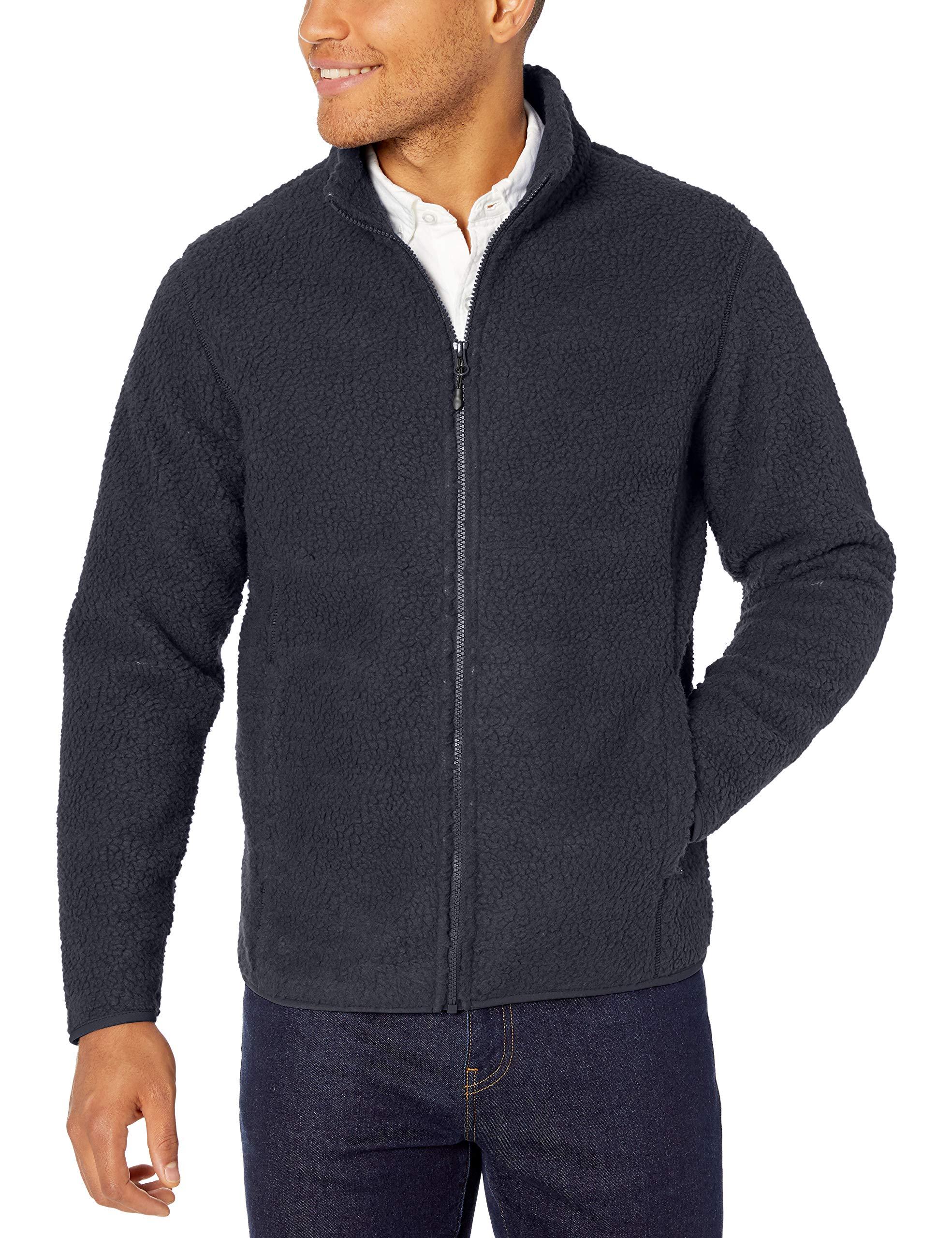 Amazon Essentials Sherpa Fleece Full-zip Jacket in Grey (Gray) for Men ...