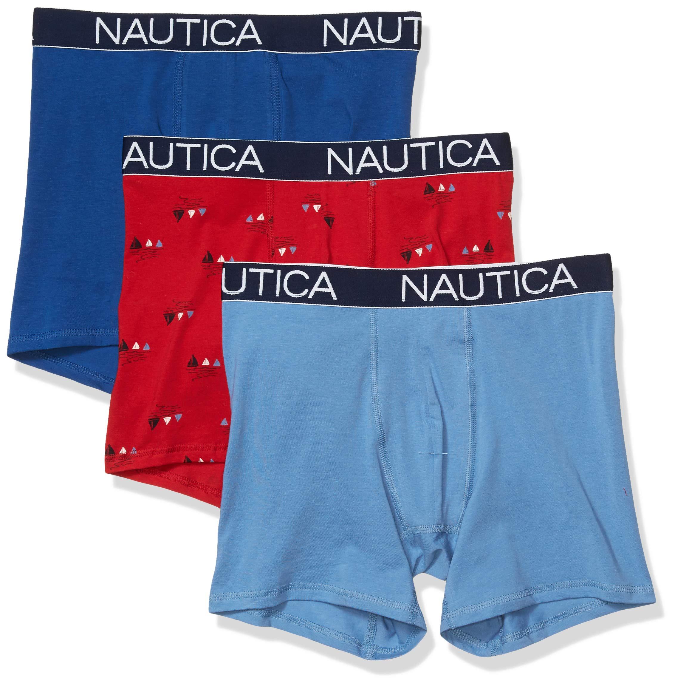 Nautica 3pack Classic Underwear Cotton Stretch Boxer Brief in Blue for