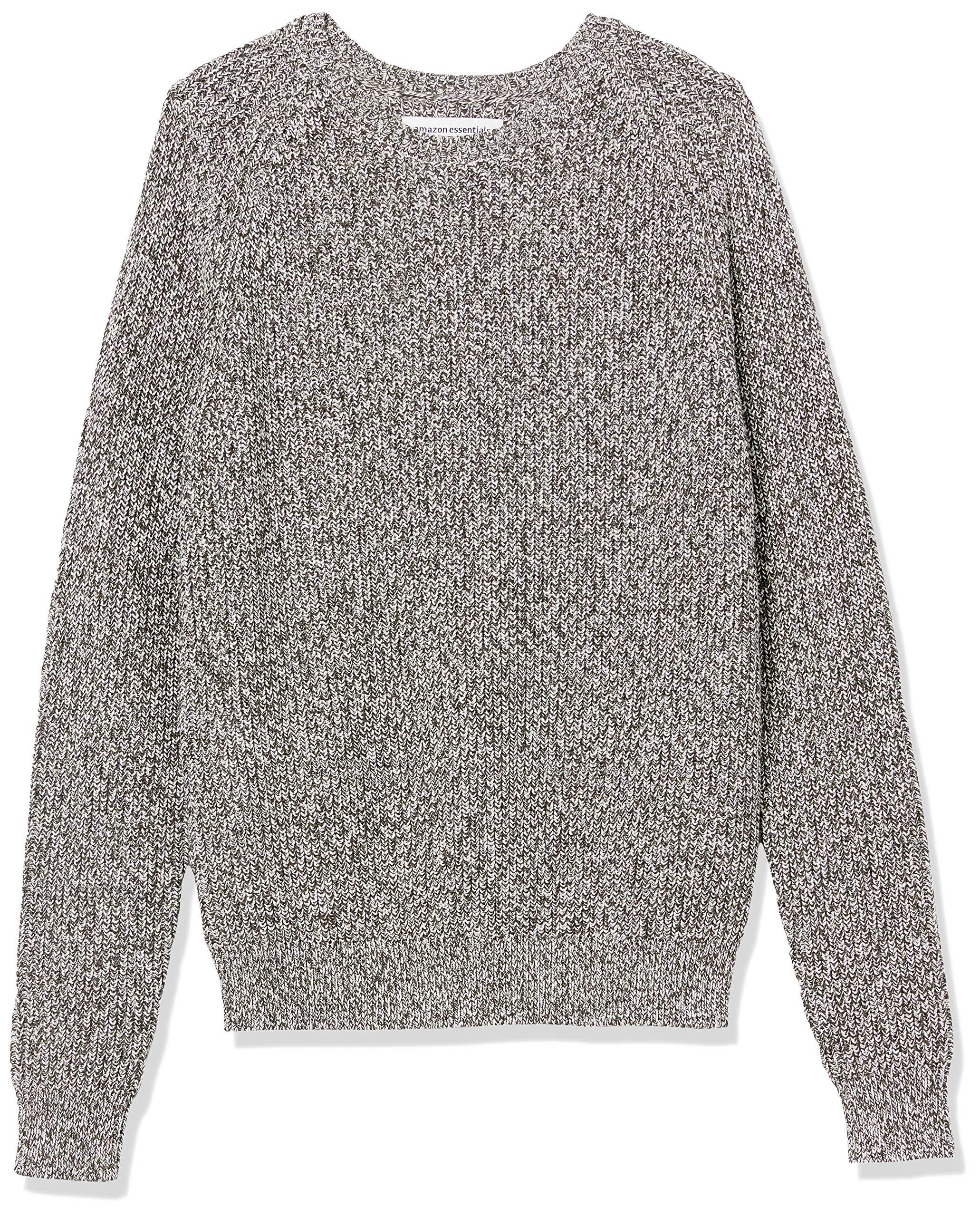 Essentials Mens Long-Sleeve 100/% Cotton Rib Knit Shaker Crewneck Sweater
