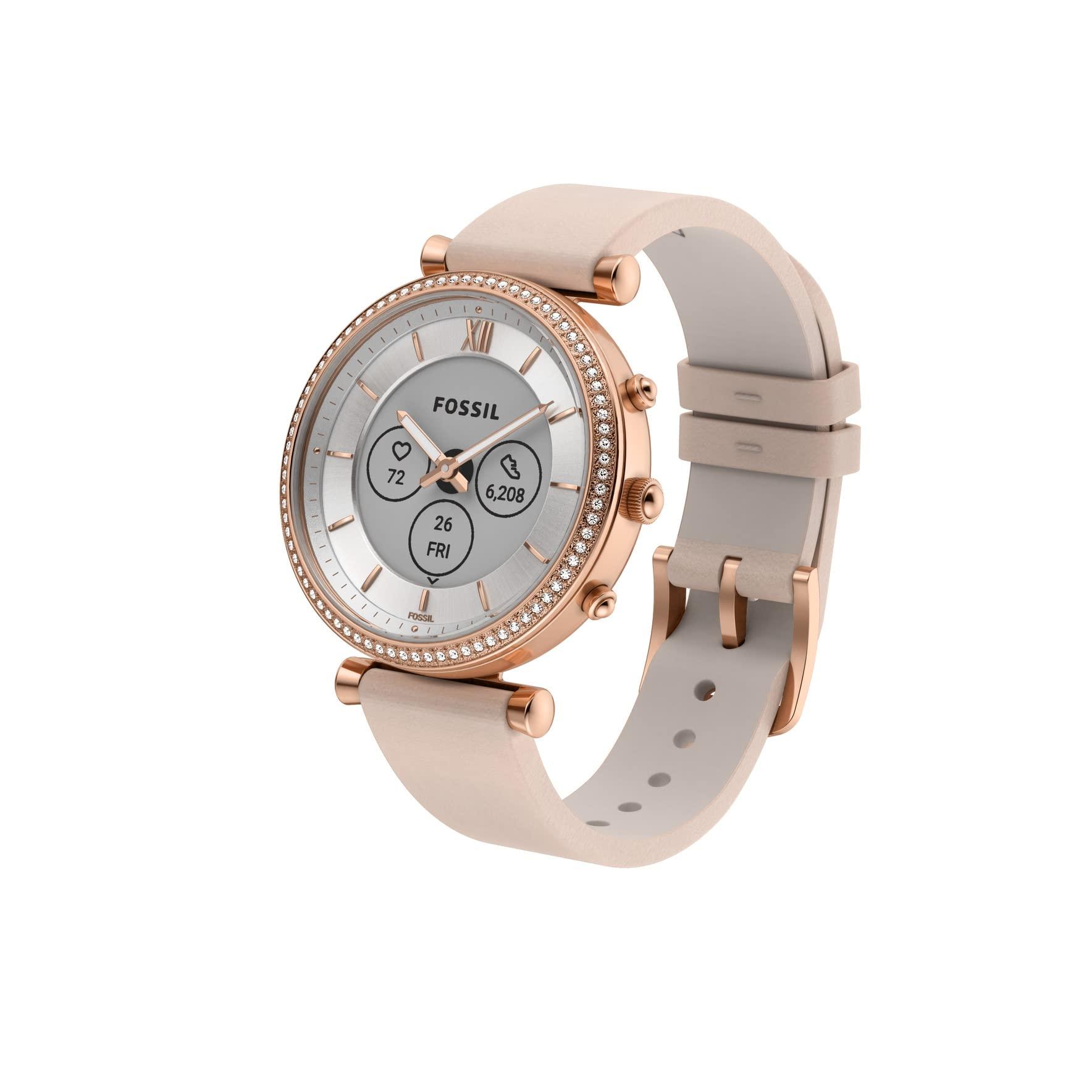 Fossil Carlie Gen 6 Hybrid 38mm Stainless Steel And Silicone Smart  Watch,fitness Tracker Color: Rose Gold | Lyst