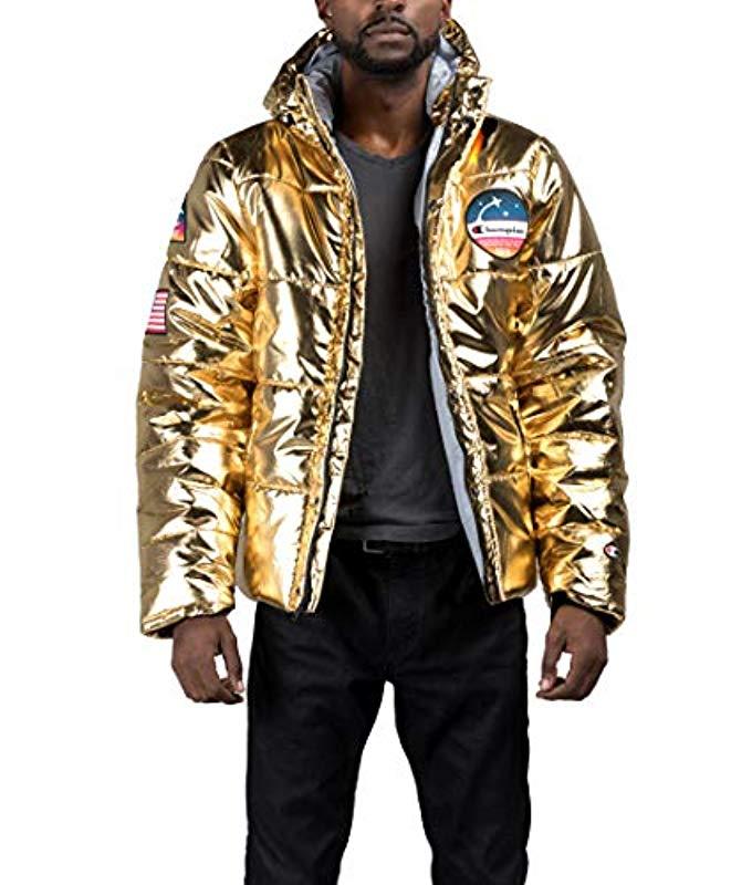 champion gold puffer jacket