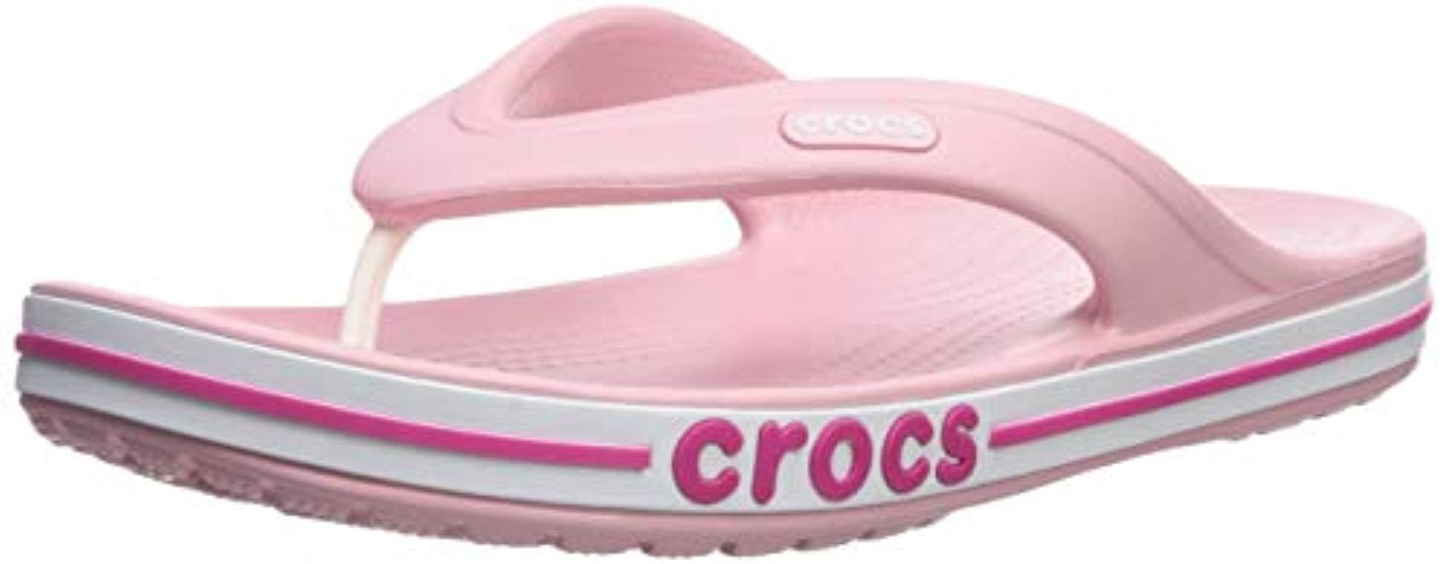 crocs flip flops pink