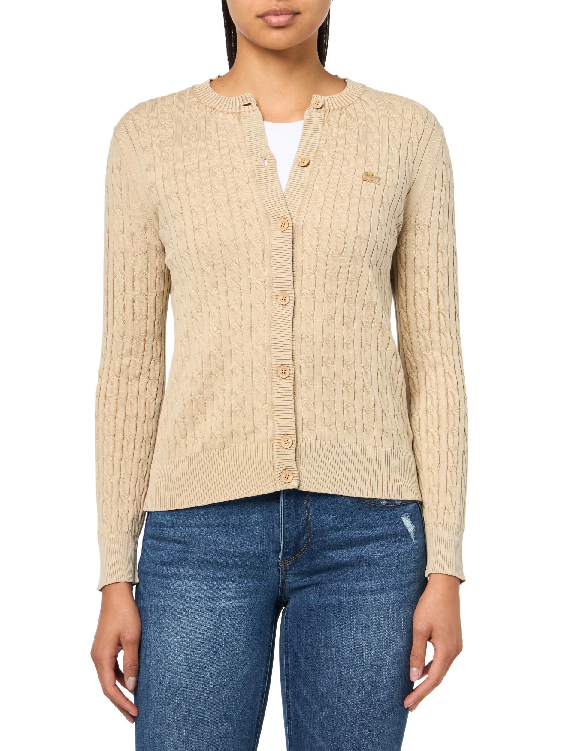 Cable Knit Lacoste Wool Cardigan Lacoste Washed Effect Cable Knit