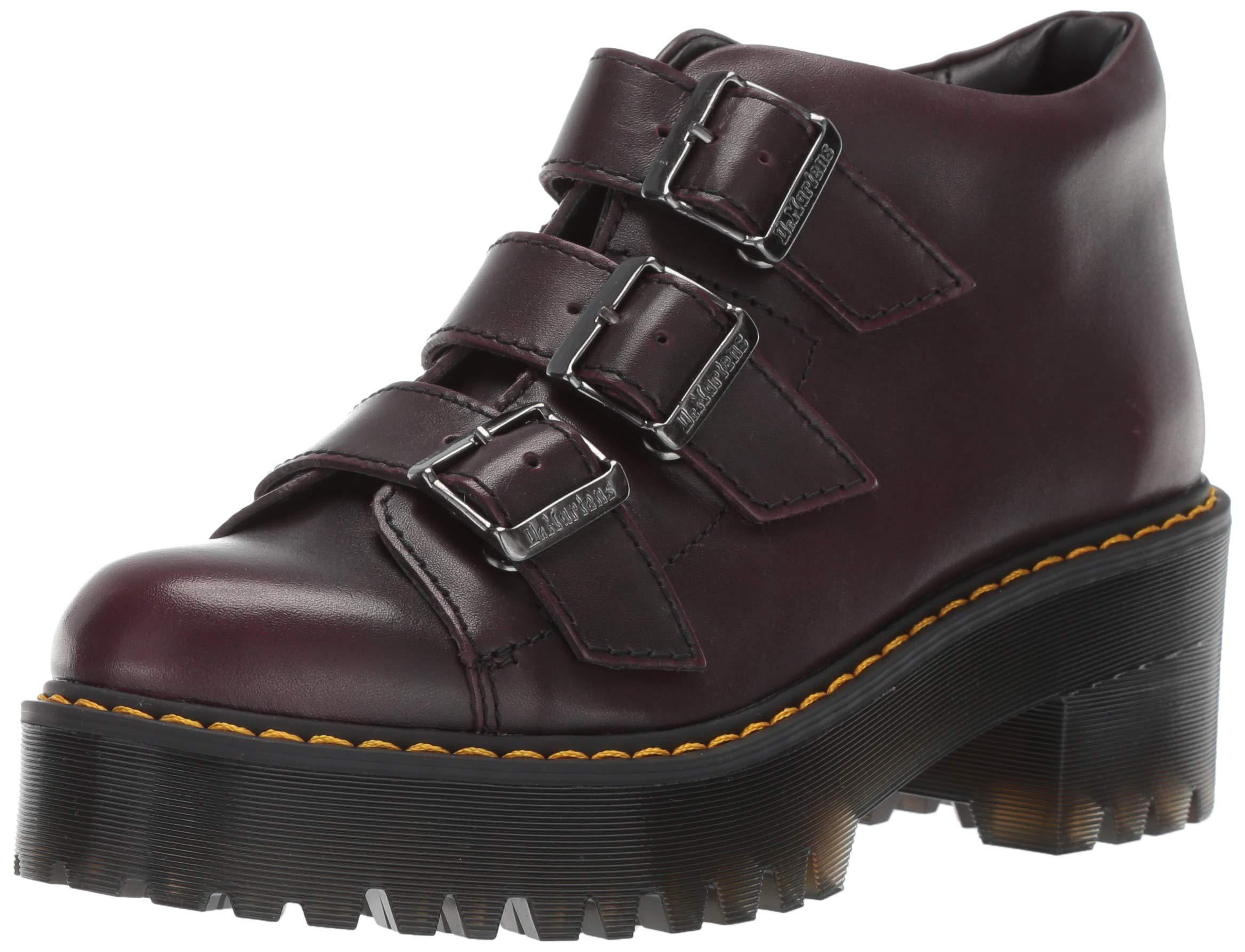 Dr. Martens Coppola Leather Buckle Heeled Boots in Black | Lyst