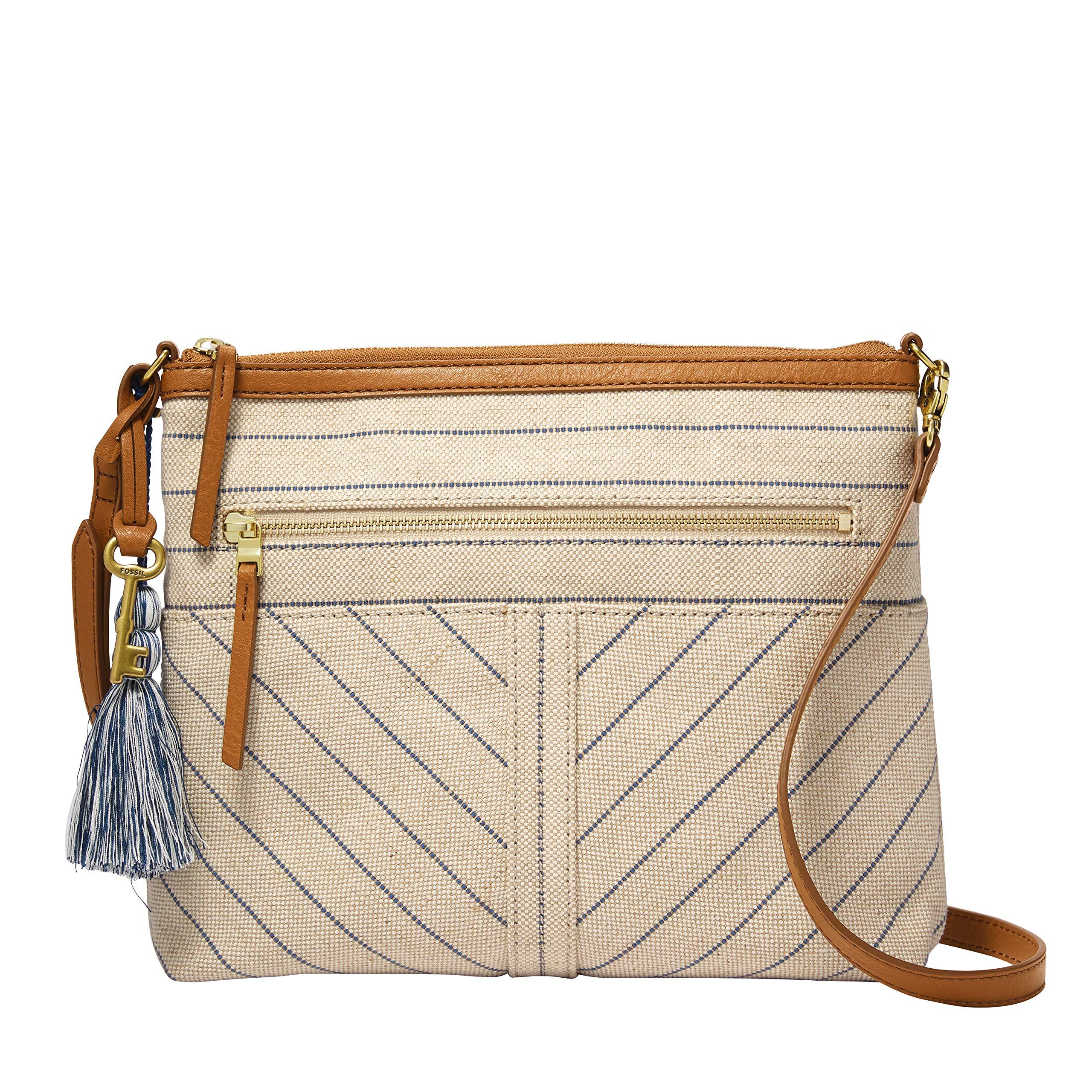 Fossil Linen Fiona Fabric Large Crossbody Handbag in Khaki (Natural) Lyst