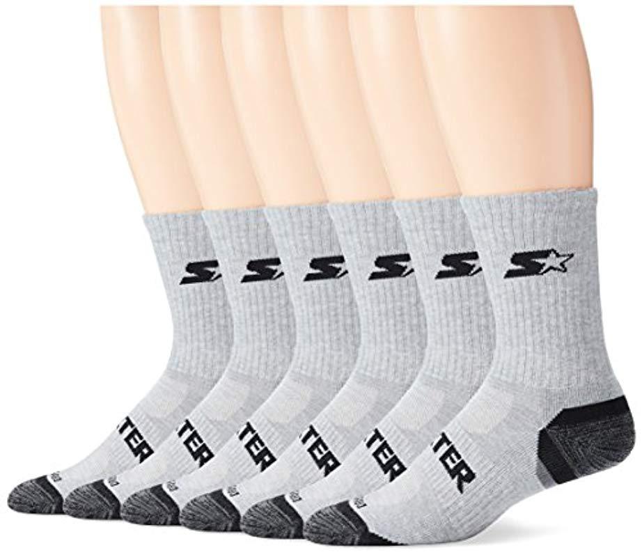 Starter 6-pack Athletic Crew Socks in Grey (Gray) for Men - Lyst
