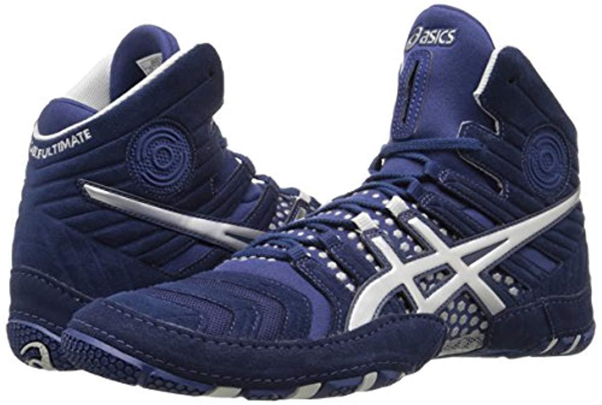 Asics Lace Dan Gable Ultimate 4 Wrestling Shoe in Blue for