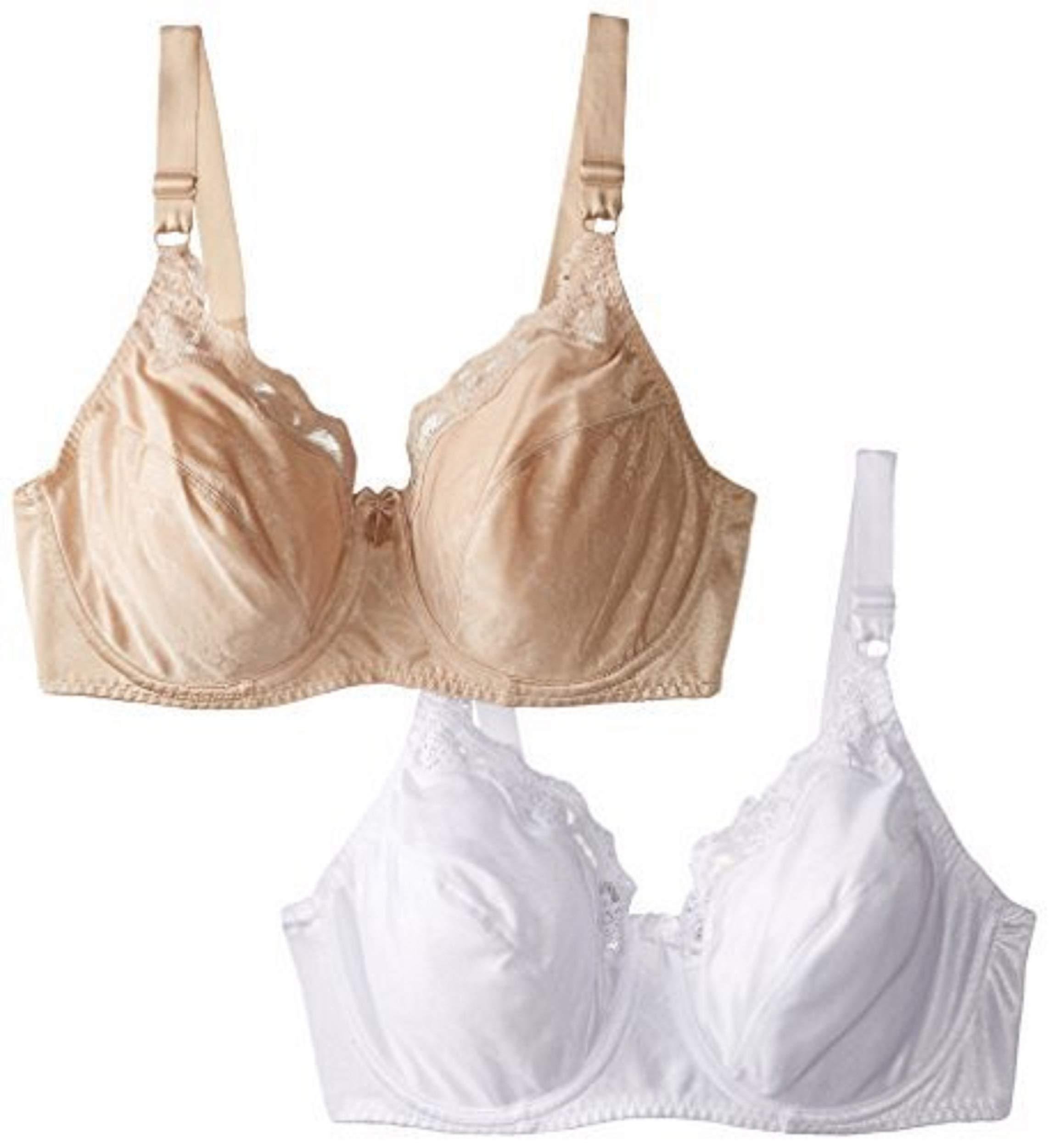 Hanes Lace Trim Underwire Bra 2-packwhite/nude