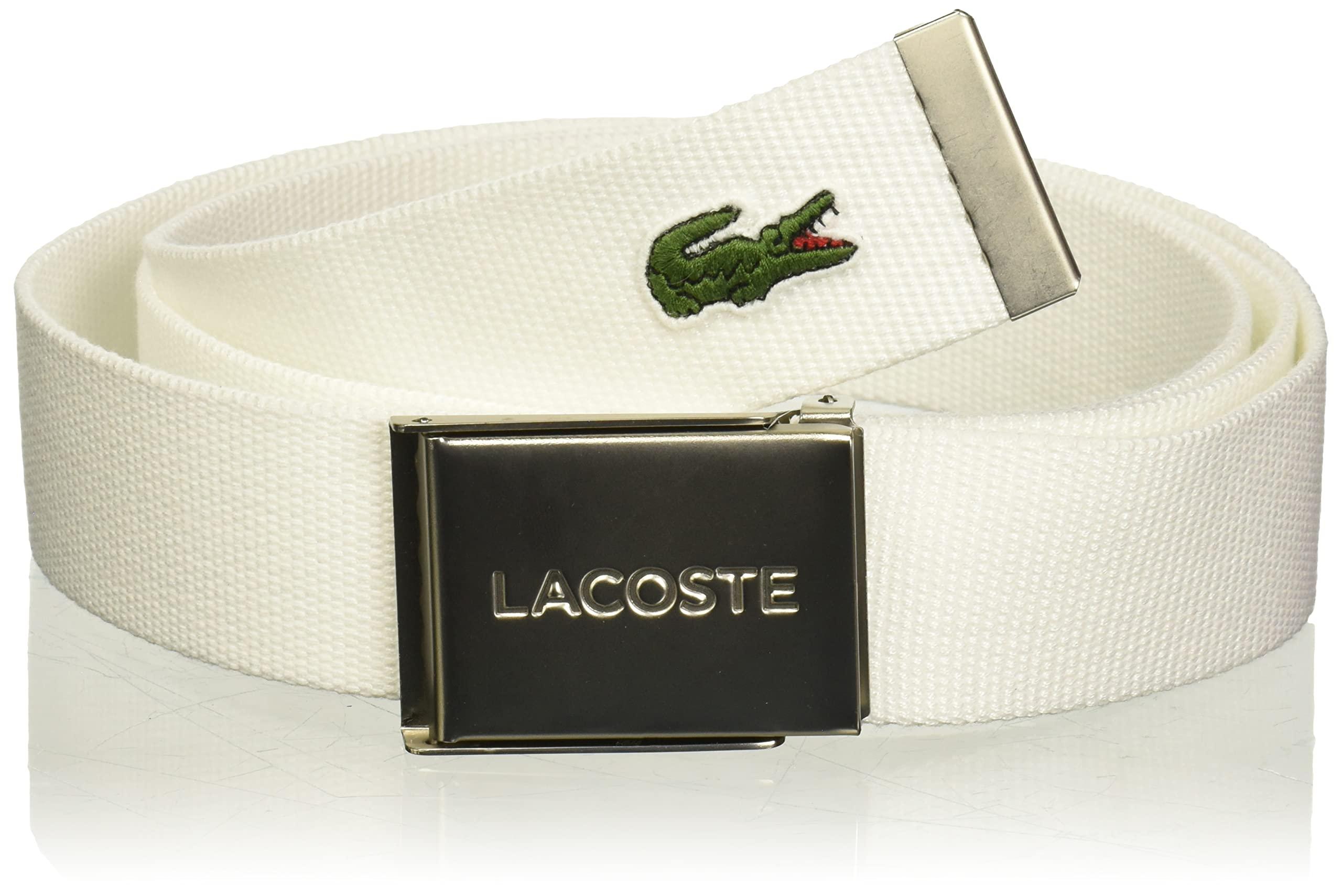 Lacoste Canvas Textile Signature Croc Logo Belt in Bright White (White) for  Men | Lyst