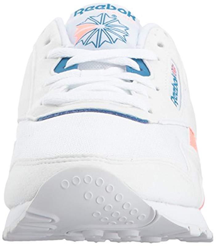 reebok white and pink classics nylon m txt sneakers