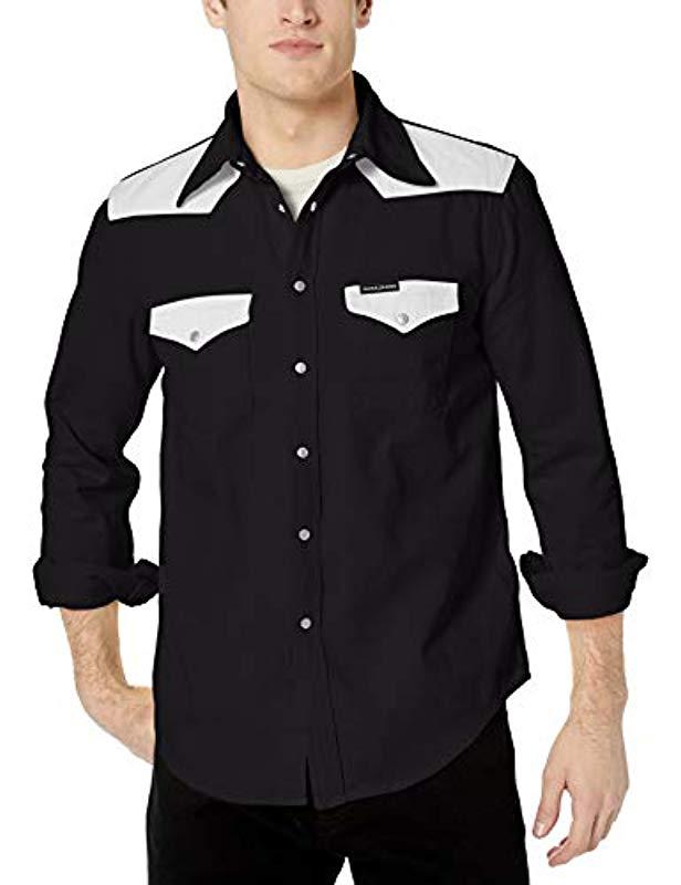 calvin klein denim button down