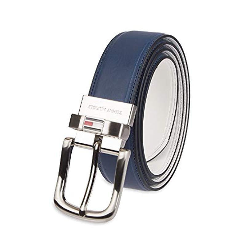 Tommy Hilfiger Denim Leather Reversible Belt in Navy/White (Blue) for Men |  Lyst