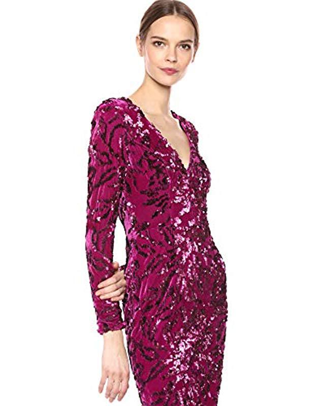 dress the population elizabeth plunge midi dress
