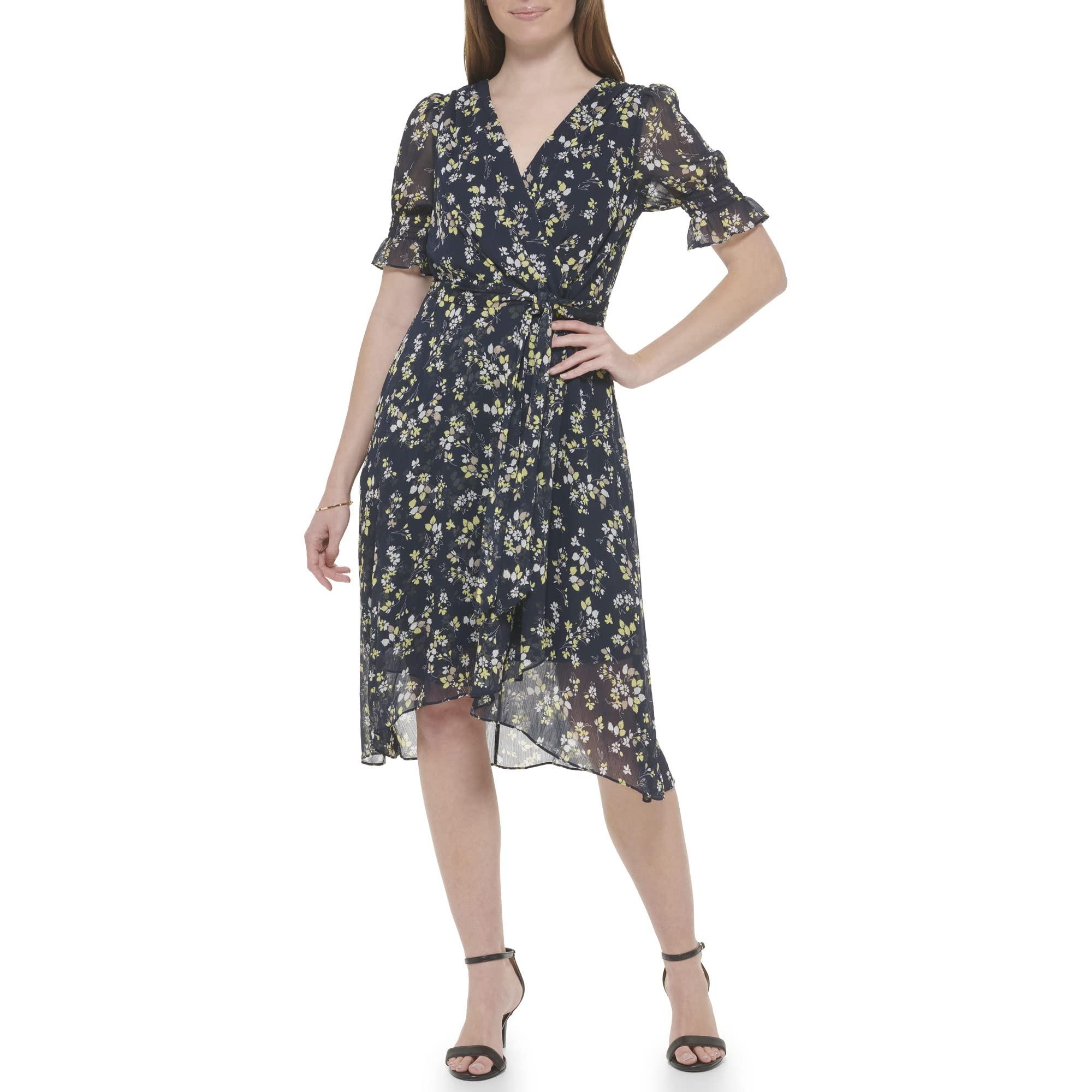Tommy hilfiger chiffon clip dot sale dress