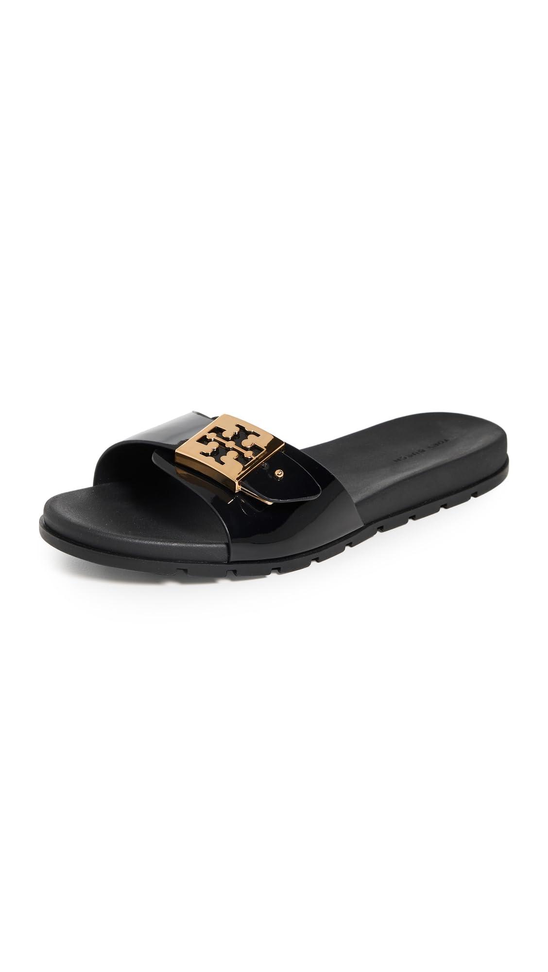 Tory Burch Buckle Slides in Black Lyst