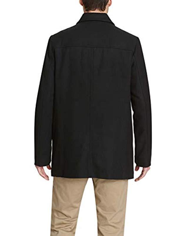 Dockers Weston Wool Blend Car Coat With Scarf in Black for Men Lyst