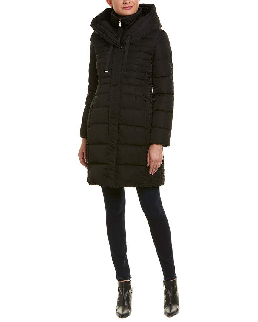tahari mia fitted puffer coat