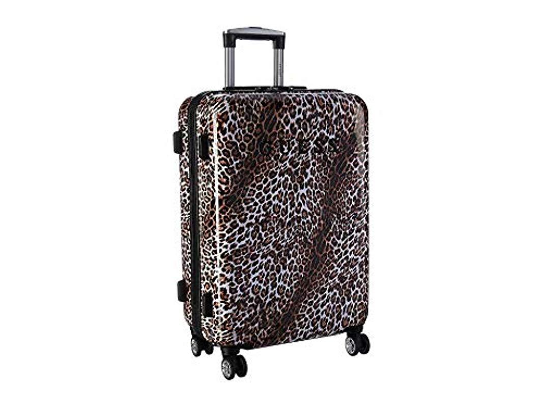 guess leopard suitcase