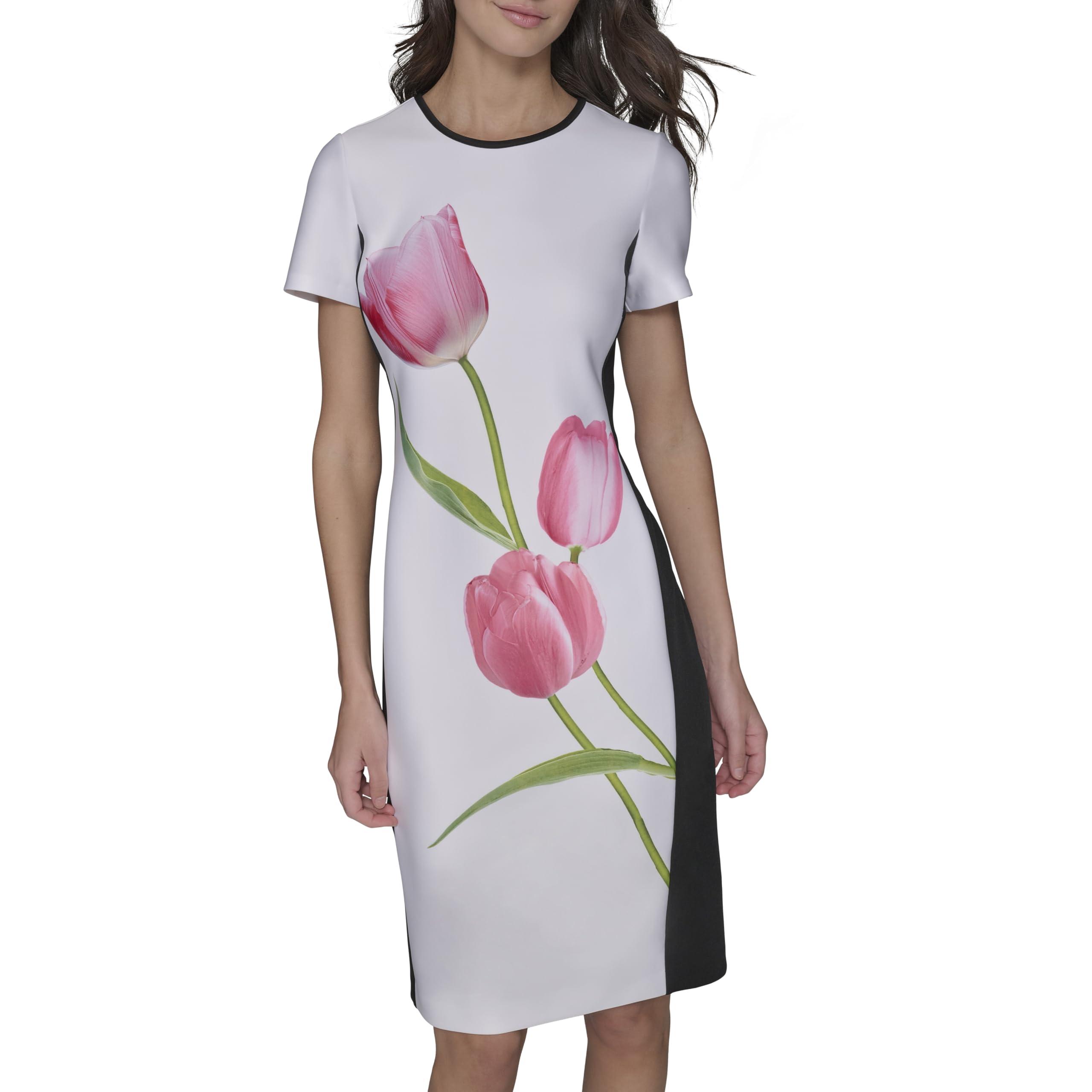 karl lagerfeld dress pink Karl Lagerfeld Women's Stripe Sleeveless Cotton Blend Midi Shirtdress - Pink