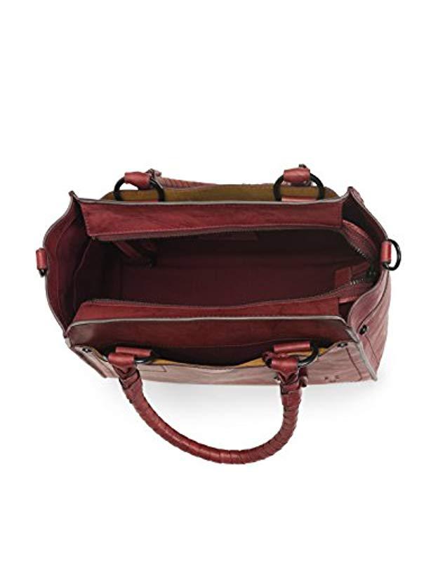 frye demi satchel burnt apple