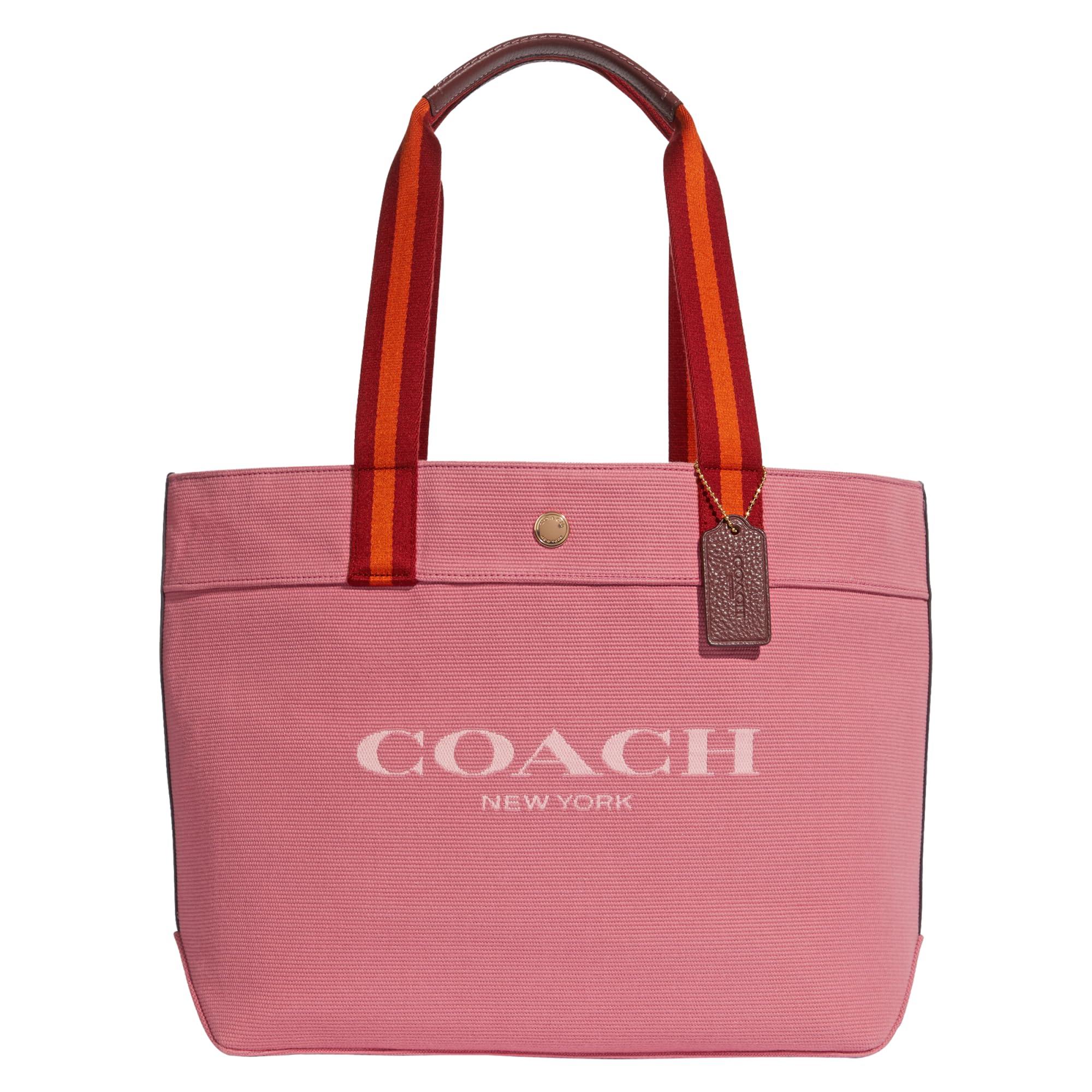 COACH Canvas Tote in Red | Lyst