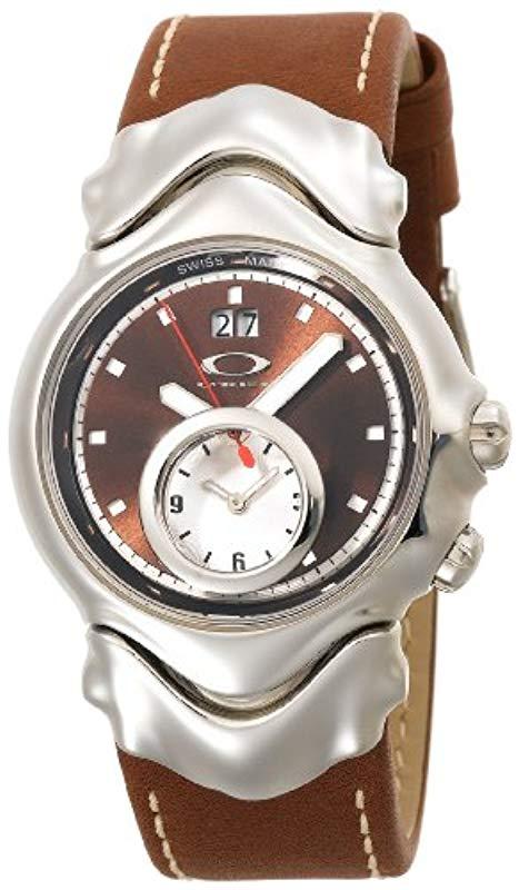 Oakley 10-267 Judge Ii Dual-time Leather Strap Edition Brown Dial Watch for  Men - Lyst