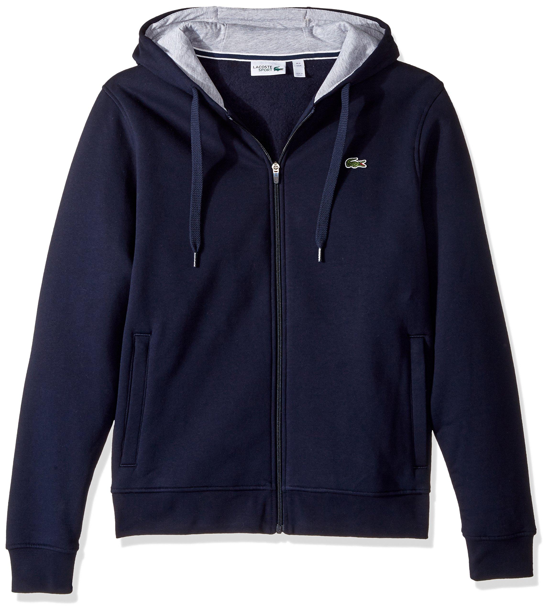 Lacoste Sport Fleece Zip Up Hooded Sweatshirt in Blue for Men - Save 10 ...