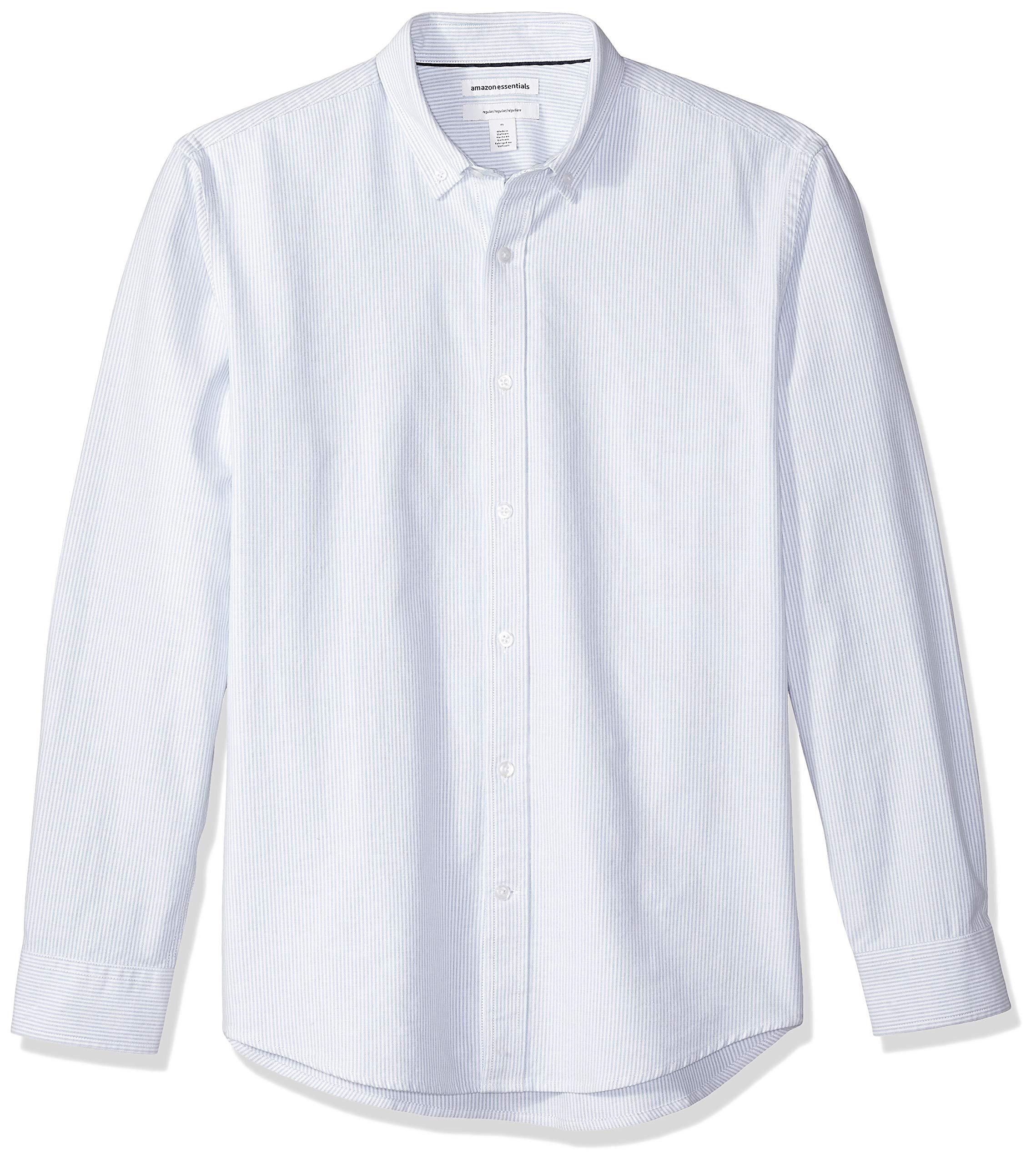 Amazon Essentials Regular-fit Long-sleeve Stripe Oxford Shirt in Blue ...