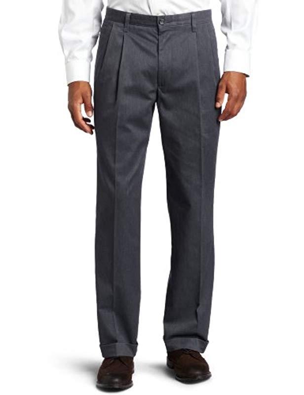 Dockers Stain Defender Khaki D3 Classic Fit Pleated Cuffed Pant in Gray ...