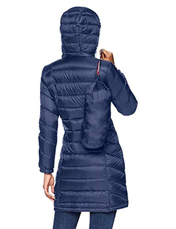 packable down jacket mid length