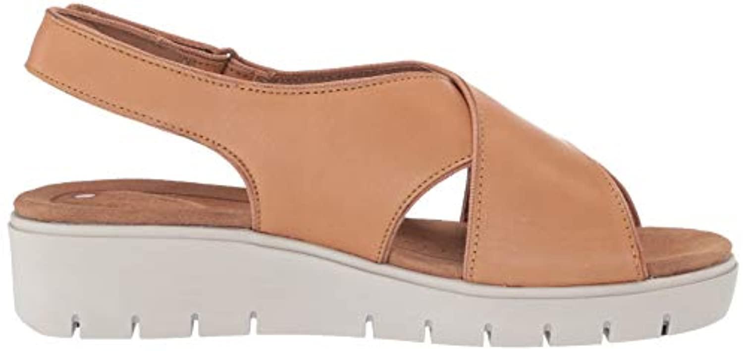 Clarks Leather Un Karely Sun Sandal in Light Tan Leather (Brown) | Lyst