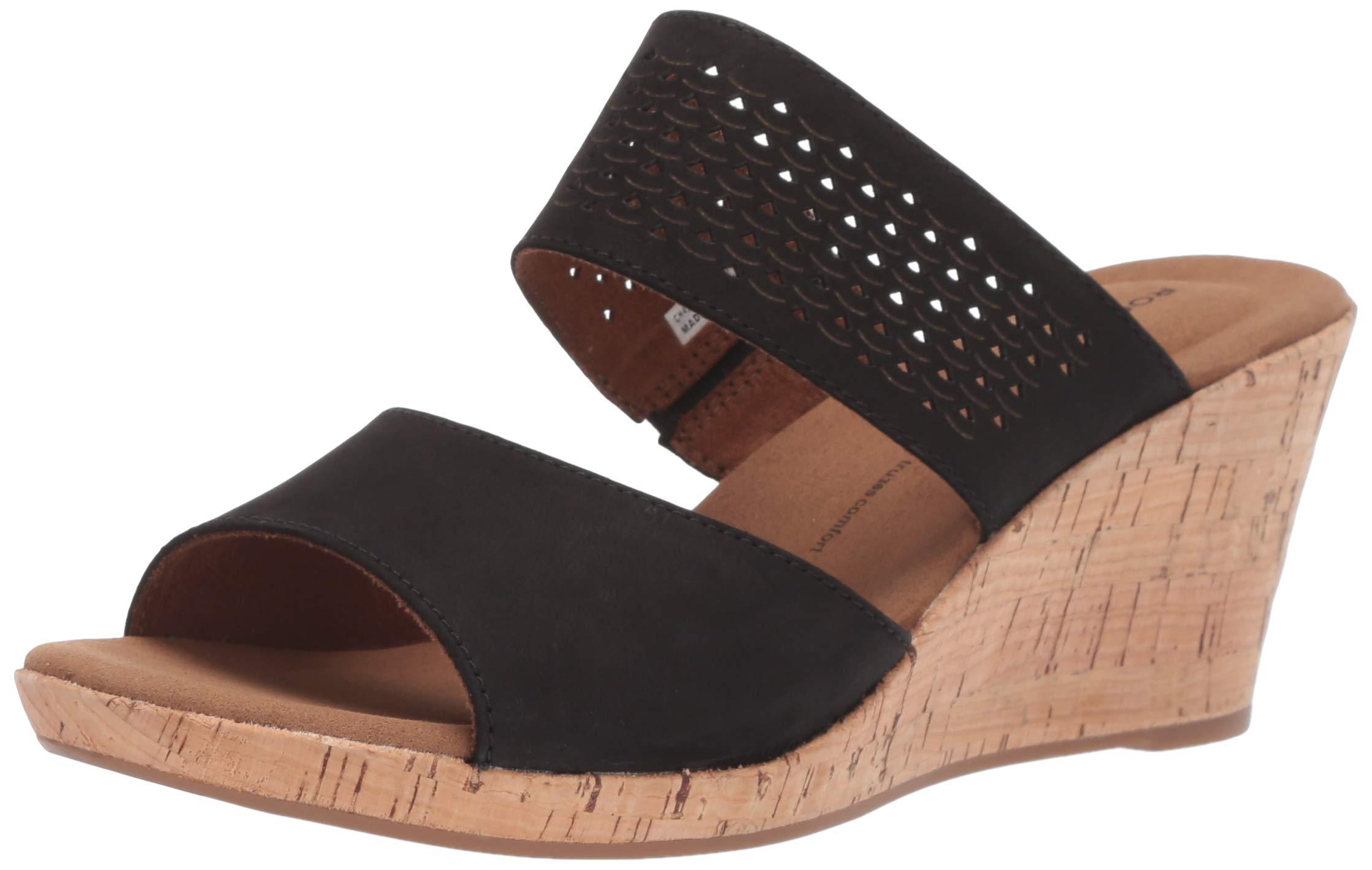 rockport briah wedge sandal black