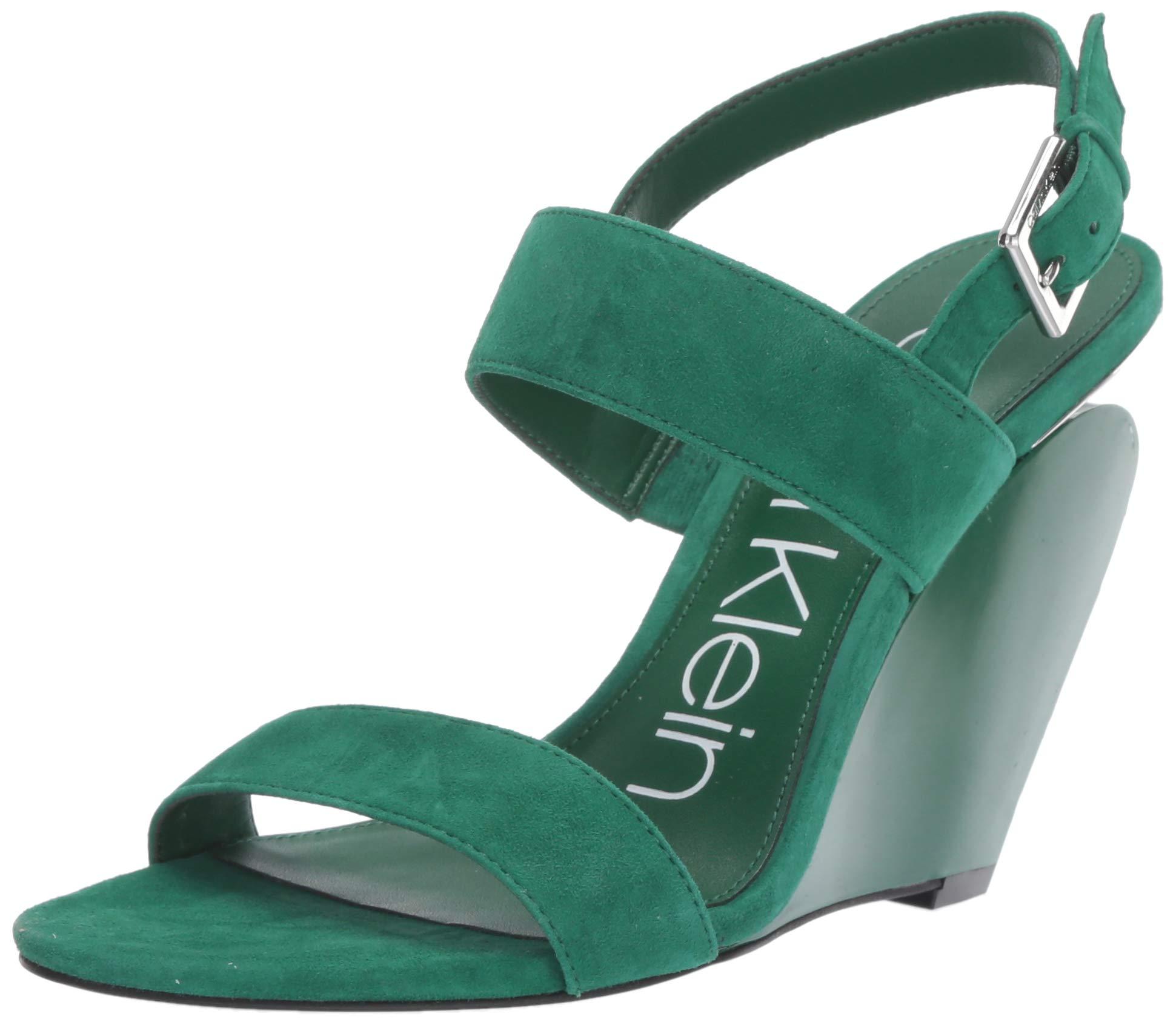 Calvin Klein Leslie Wedge Sandal in Emerald Green (Green) - Lyst