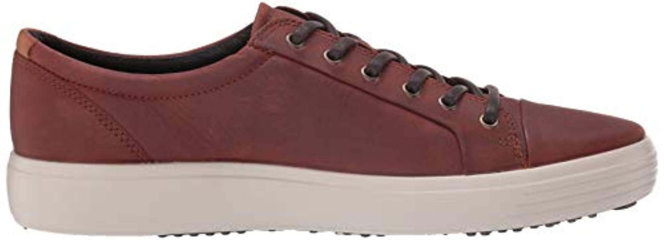 ecco men's soft 7 sneaker cognac